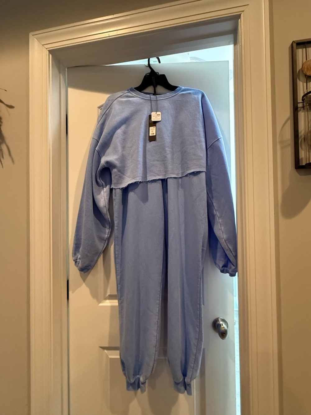 Light Blue Two-Piece Lounge Set - Cozy Pullover & Joggers